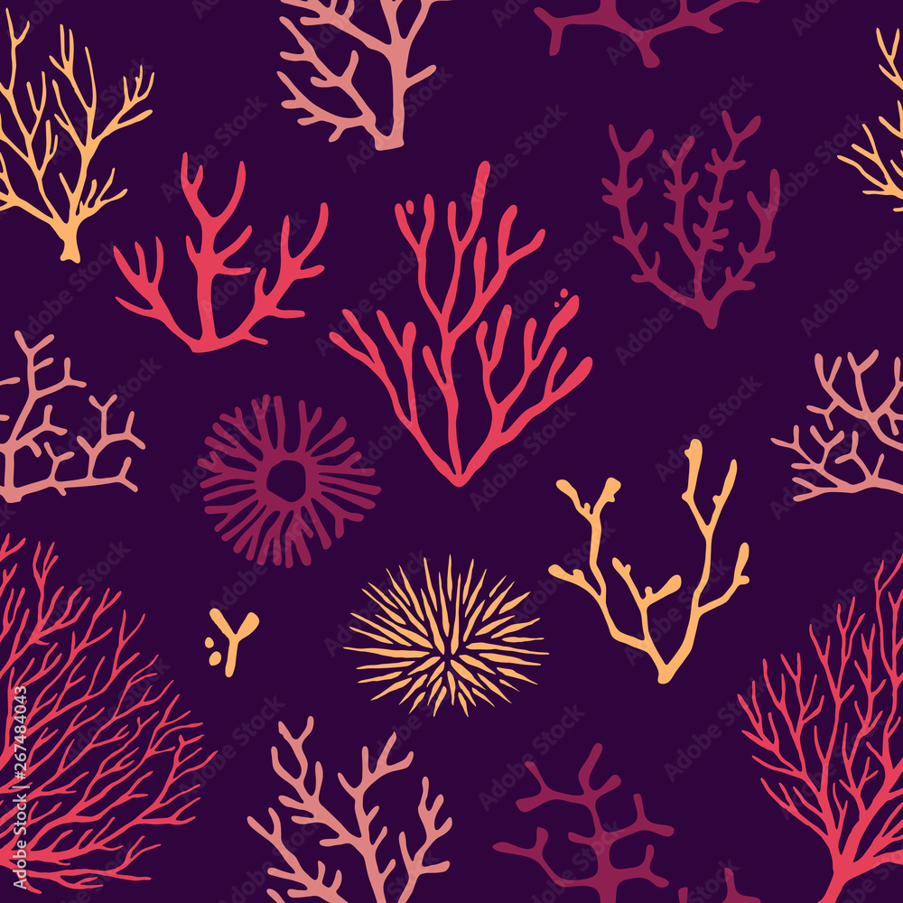 Coral reef seamless pattern. Coral reef seamless pattern.
