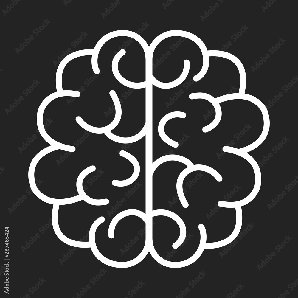 Human brain icon. Outline human brain vector icon for web design isolated on white background. Eps10. Human brain icon. Outline human brain vector icon for web design isolated on white background. Eps10.