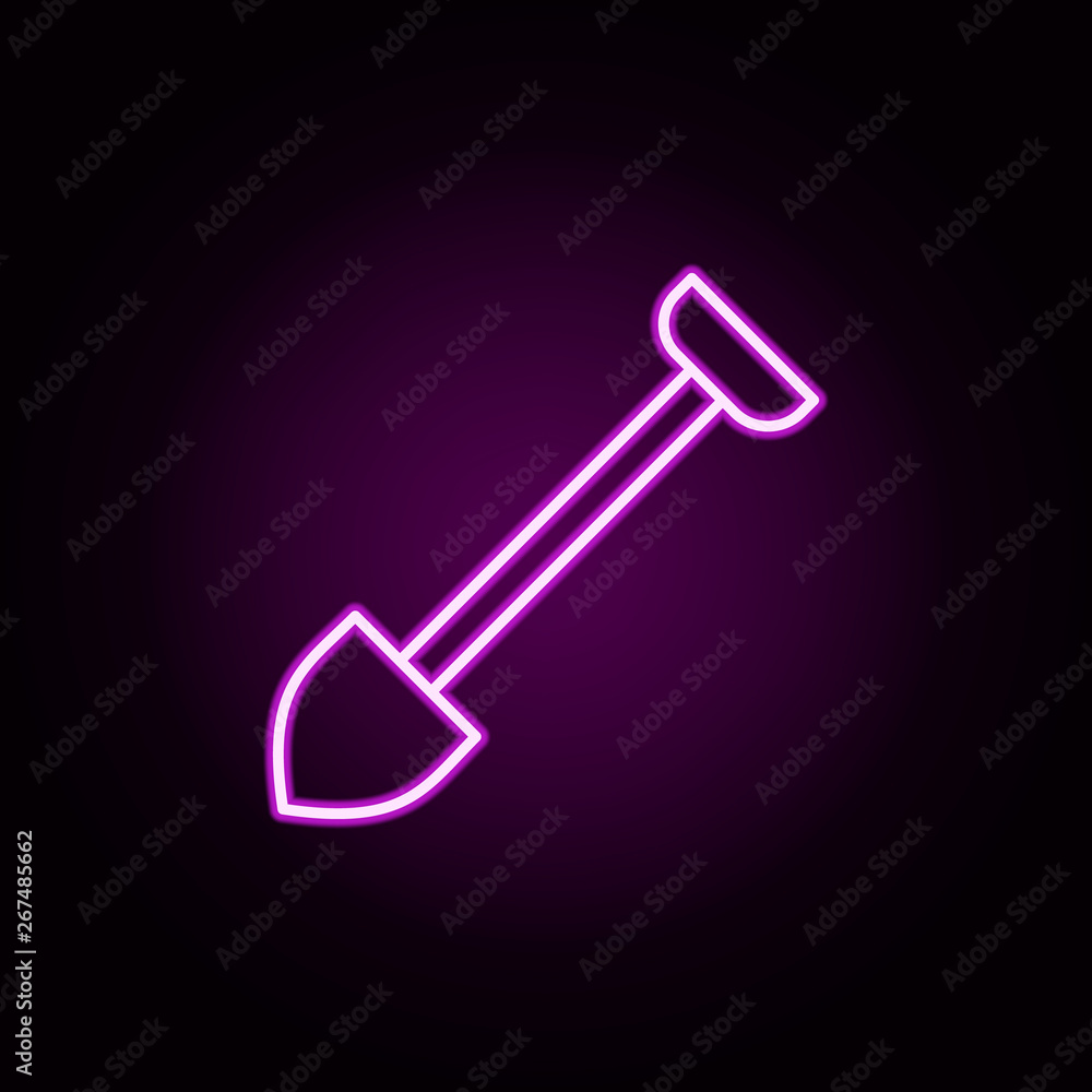 shovel neon icon. Elements of architecture set. Simple icon for websites, web design, mobile app, info graphics shovel neon icon. Elements of architecture set. Simple icon for websites, web design, mobile app, info graphics