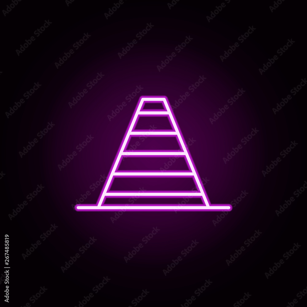 cone neon icon. Elements of architecture set. Simple icon for websites, web design, mobile app, info graphics cone neon icon. Elements of architecture set. Simple icon for websites, web design, mobile app, info graphics
