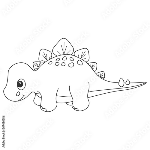 Dinosaur stegosaurus contour