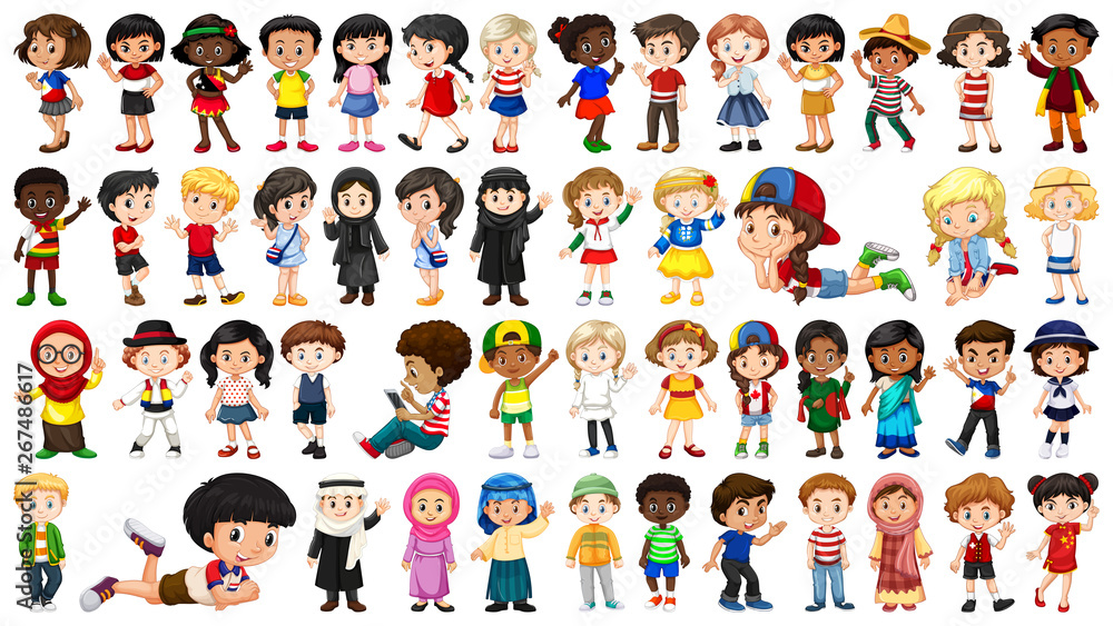Set of multicultural character Set of multicultural character