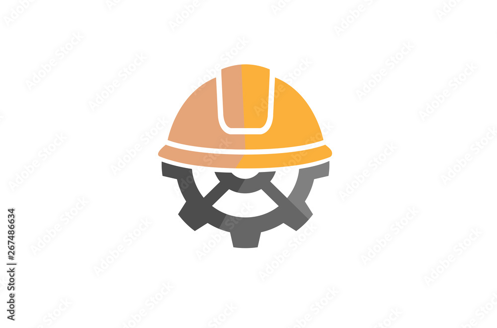Creative Yellow Hardhat Construction helmet Logo Design Illustration Creative Yellow Hardhat Construction helmet Logo Design Illustration