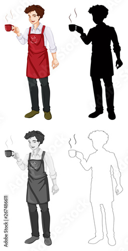 Set of barista character