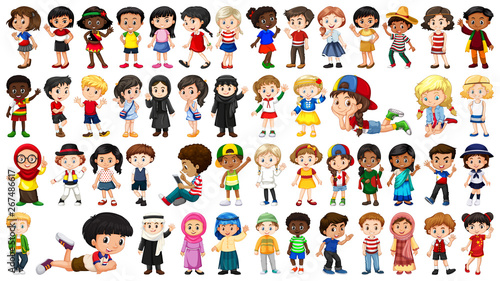 Set of multicultural character