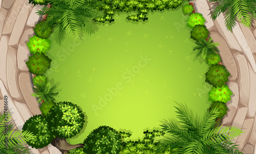 A aerial garden view
