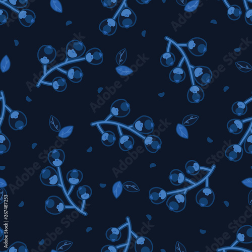 Indigo blue leaf stem shapes. Vector pattern seamless tossed background. Hand drawn floral geometric leaves graphic illustration. Trendy retro home decor, boho masculine fashion print, wallpaper.