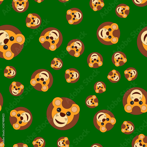 Seamless pattern of the lion s head.