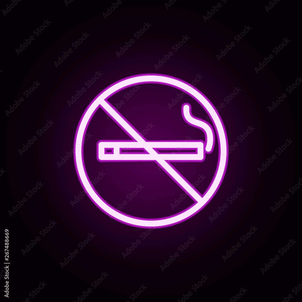 ban on smoking neon icon. Elements of ban set. Simple icon for websites, web design, mobile app, info graphics ban on smoking neon icon. Elements of ban set. Simple icon for websites, web design, mobile app, info graphics