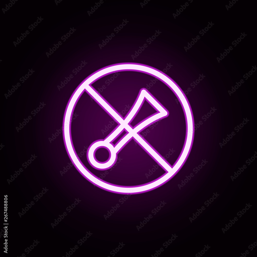 signal prohibition neon icon. Elements of ban set. Simple icon for websites, web design, mobile app, info graphics signal prohibition neon icon. Elements of ban set. Simple icon for websites, web design, mobile app, info graphics