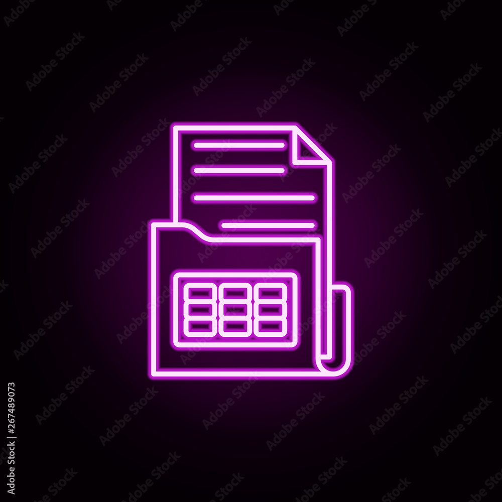 folder with documents password neon icon. Elements of data secutity set. Simple icon for websites, web design, mobile app, info graphics folder with documents password neon icon. Elements of data secutity set. Simple icon for websites, web design, mobile app, info graphics