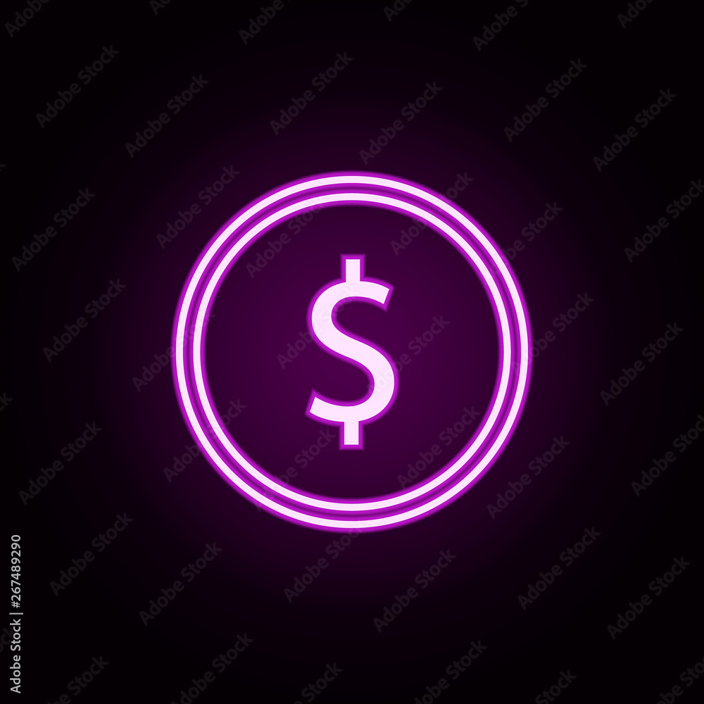 dollar symbol neon icon. Elements of e-commerce set. Simple icon for websites, web design, mobile app, info graphics dollar symbol neon icon. Elements of e-commerce set. Simple icon for websites, web design, mobile app, info graphics