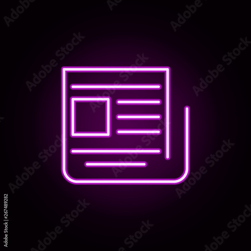 product news neon icon. Elements of e-commerce set. Simple icon for websites, web design, mobile app, info graphics