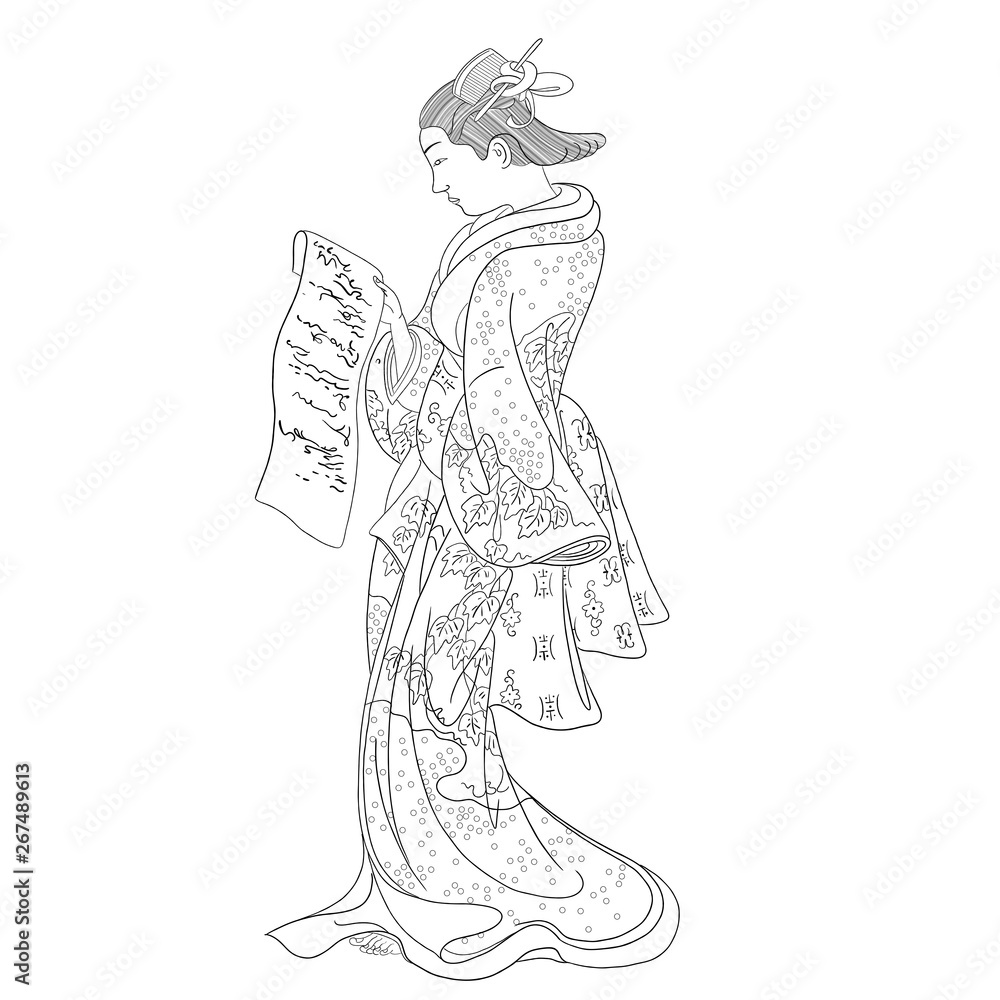japanese colouring page japanese colouring page