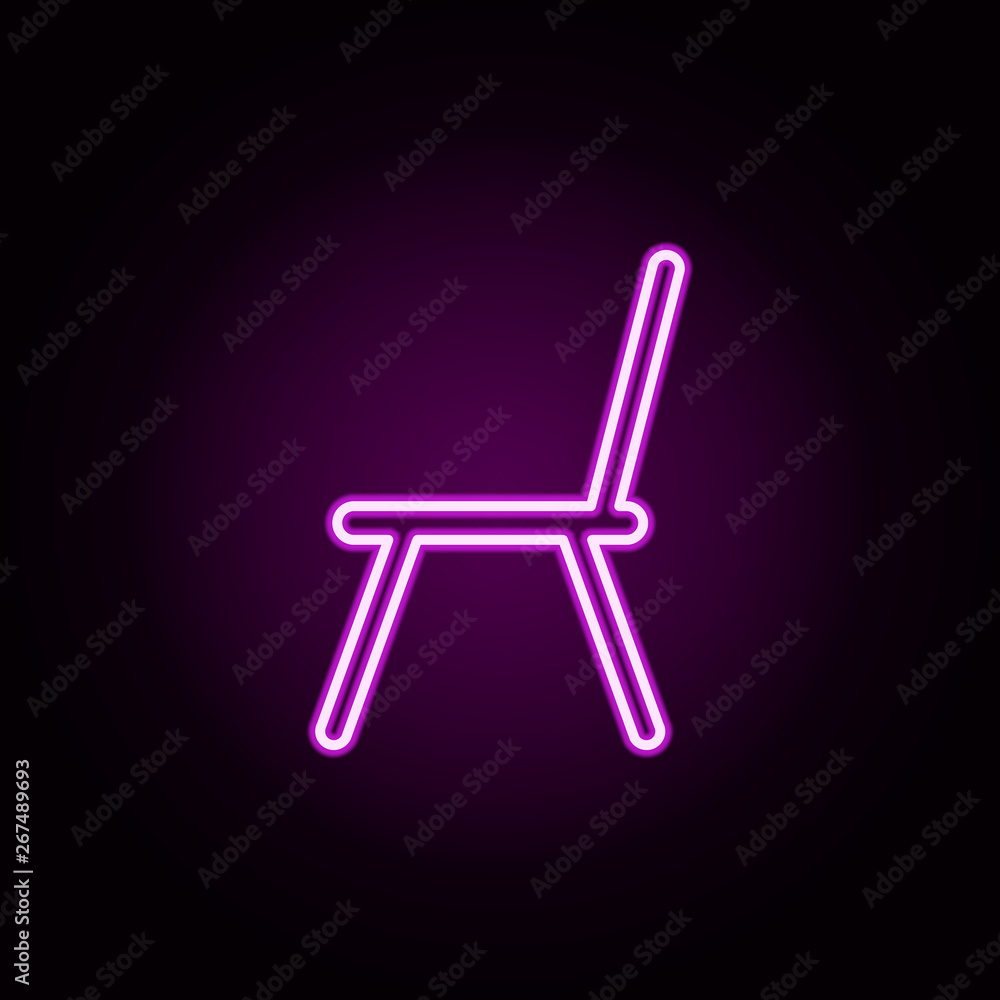 chair neon icon. Elements of education set. Simple icon for websites, web design, mobile app, info graphics chair neon icon. Elements of education set. Simple icon for websites, web design, mobile app, info graphics