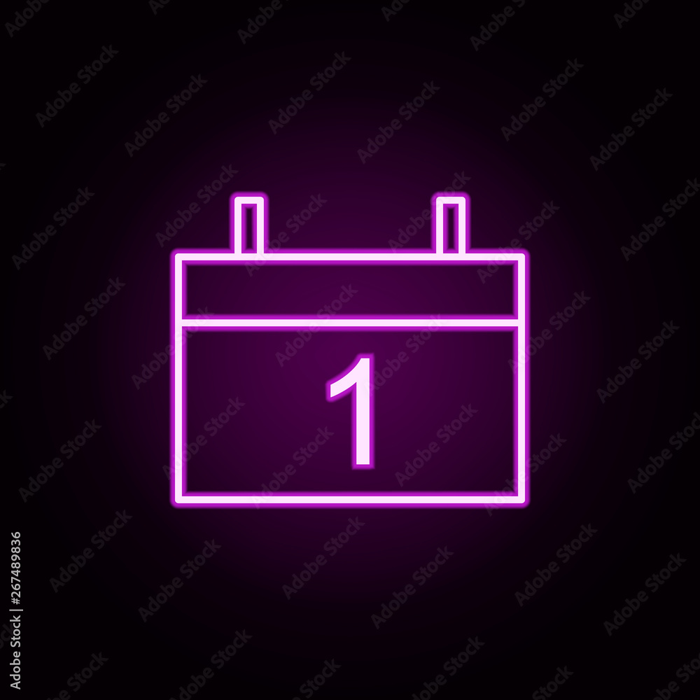 the calendar neon icon. Elements of education set. Simple icon for websites, web design, mobile app, info graphics the calendar neon icon. Elements of education set. Simple icon for websites, web design, mobile app, info graphics