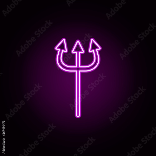 trident neon icon. Elements of halloween set. Simple icon for websites, web design, mobile app, info graphics