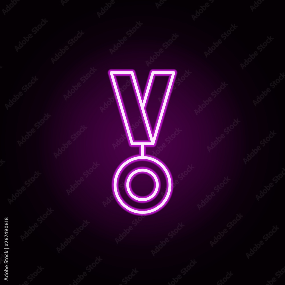 medal neon icon. Elements of hockey set. Simple icon for websites, web design, mobile app, info graphics medal neon icon. Elements of hockey set. Simple icon for websites, web design, mobile app, info graphics