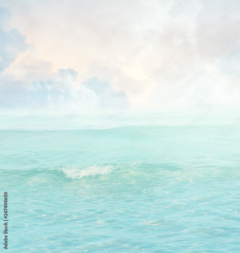 Obraz premium Soft and smooth sea wave,pastel color.