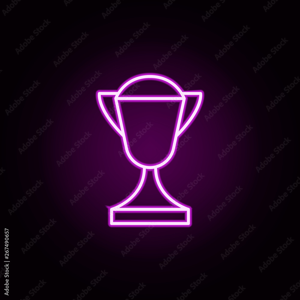 cup neon icon. Elements of hockey set. Simple icon for websites, web design, mobile app, info graphics cup neon icon. Elements of hockey set. Simple icon for websites, web design, mobile app, info graphics