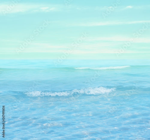 Soft and smooth sea wave,pastel color. © chokchaipoo