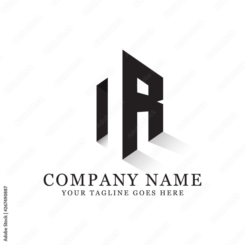Fototapeta premium NR initial letter logo design - negative space vector, can used this logo for finance, business,technology, industry