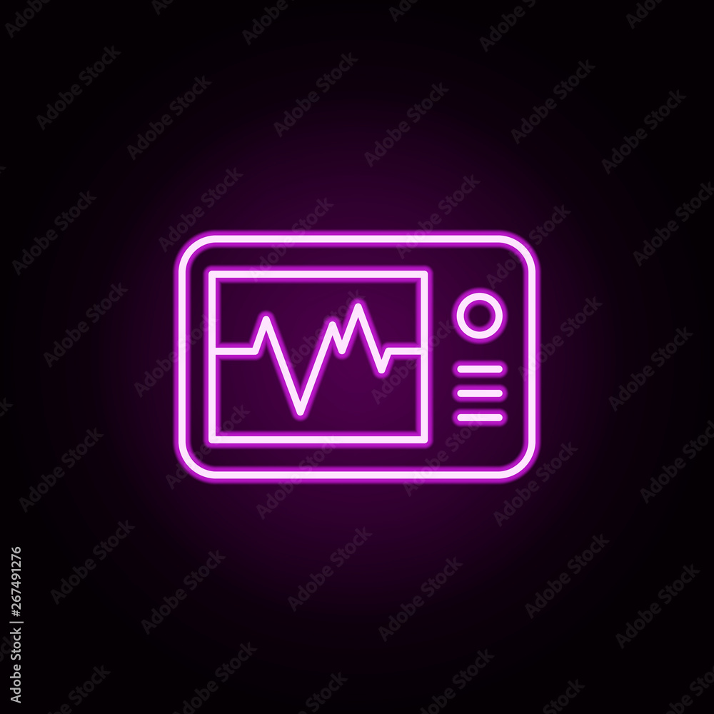 Cardiogram, mobile neon icon. Elements of medical set. Simple icon for websites, web design, mobile app, info graphics Cardiogram, mobile neon icon. Elements of medical set. Simple icon for websites, web design, mobile app, info graphics