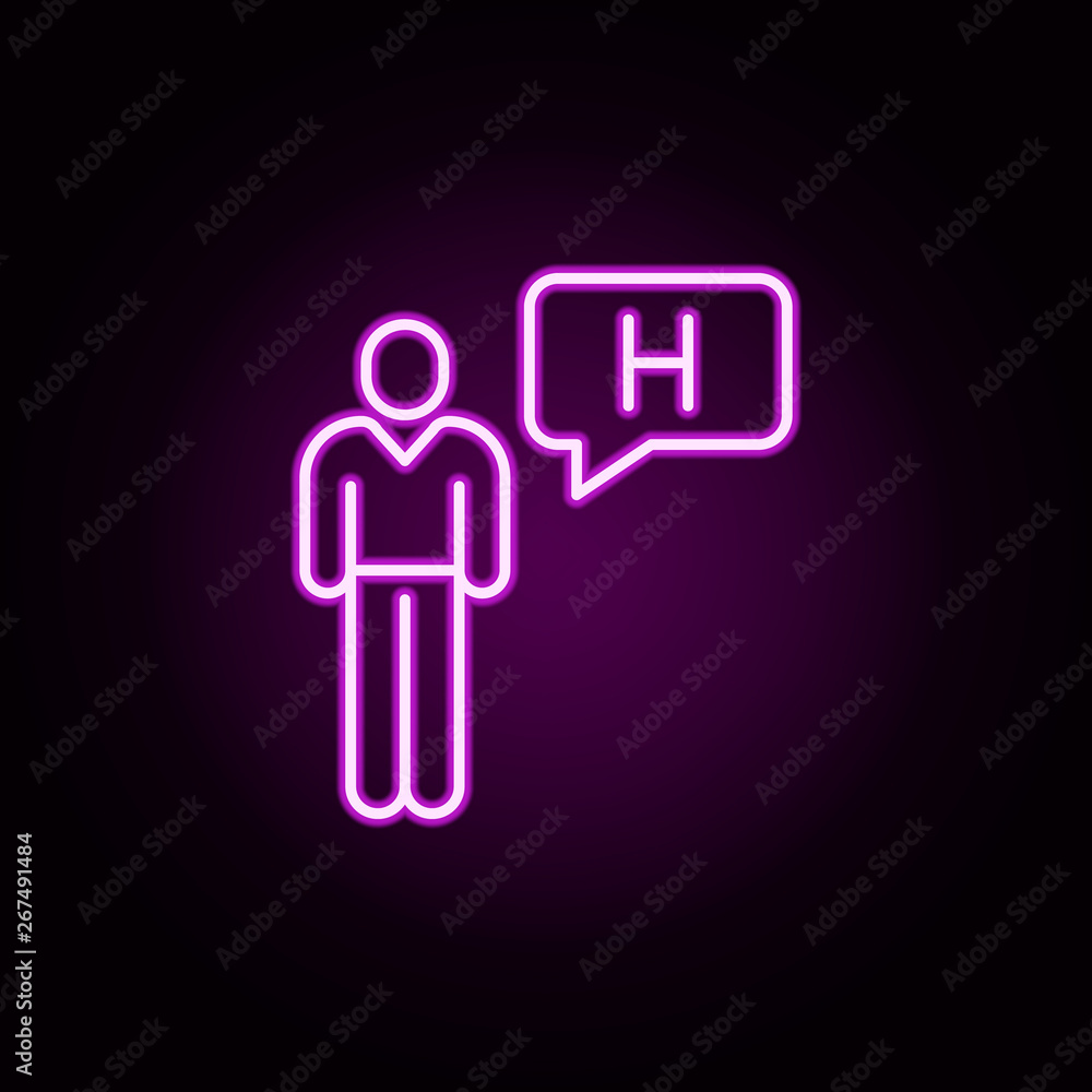 Patient neon icon. Elements of medical set. Simple icon for websites, web design, mobile app, info graphics Patient neon icon. Elements of medical set. Simple icon for websites, web design, mobile app, info graphics