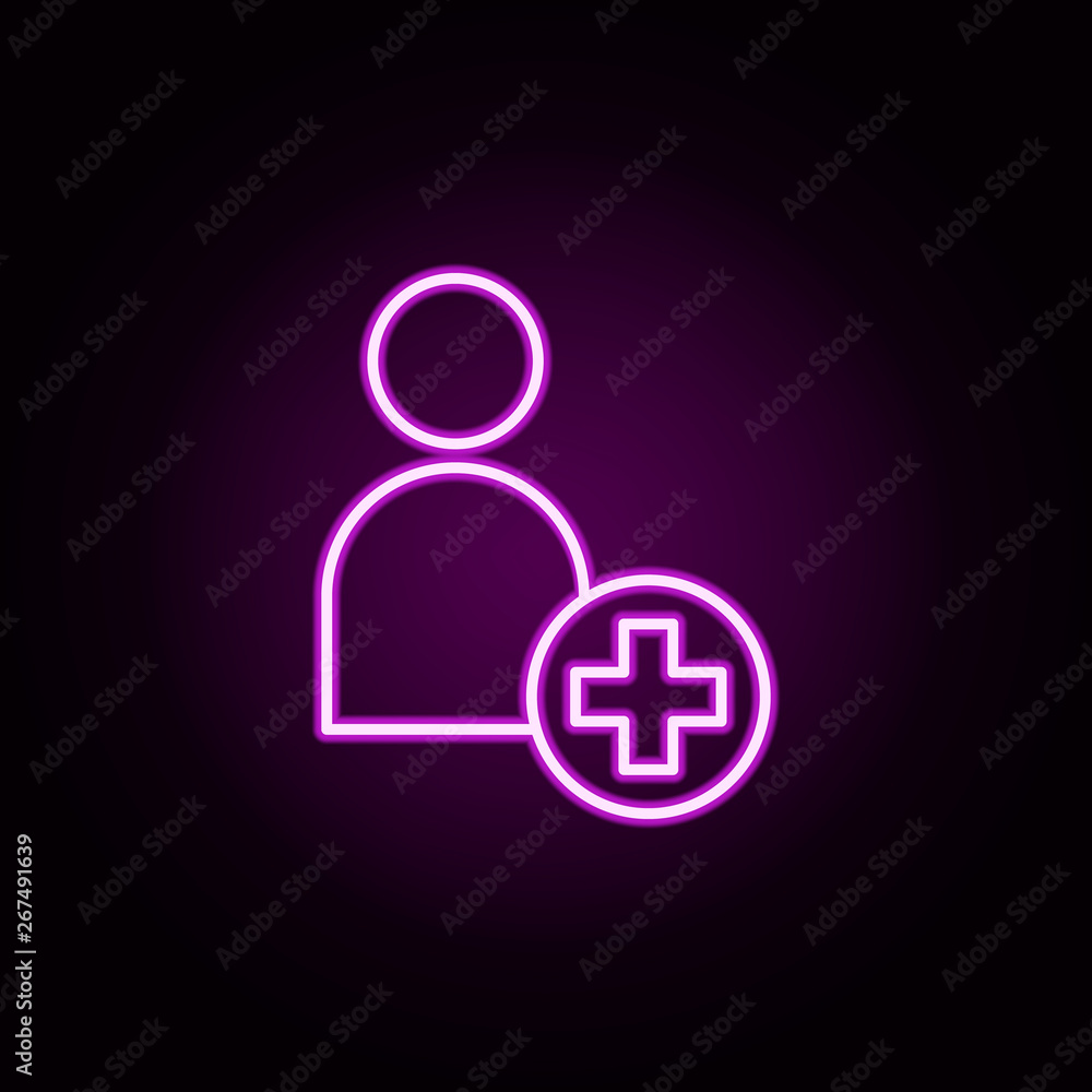 User medicine neon icon. Elements of medical set. Simple icon for websites, web design, mobile app, info graphics