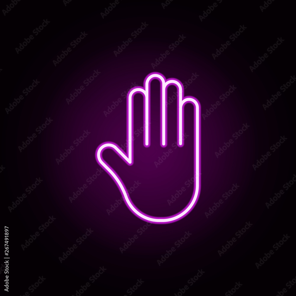 hand neon icon. Elements of Minimal universal theme set. Simple icon for websites, web design, mobile app, info graphics hand neon icon. Elements of Minimal universal theme set. Simple icon for websites, web design, mobile app, info graphics