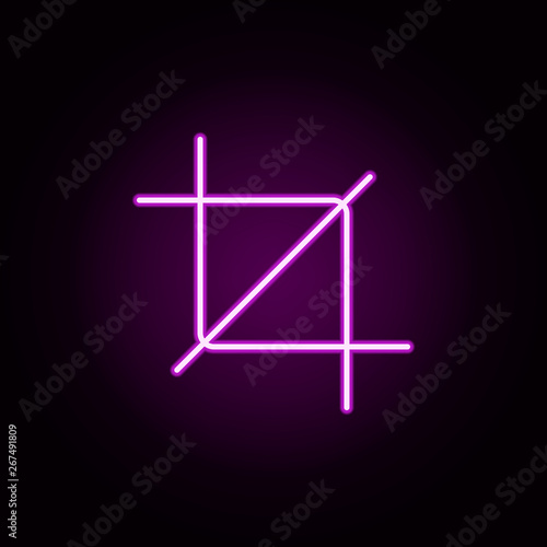 crop neon icon. Elements of Minimal universal theme set. Simple icon for websites, web design, mobile app, info graphics © Jamila