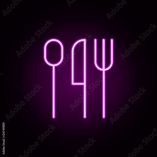 cutlery neon icon. Elements of Minimal universal theme set. Simple icon for websites, web design, mobile app, info graphics