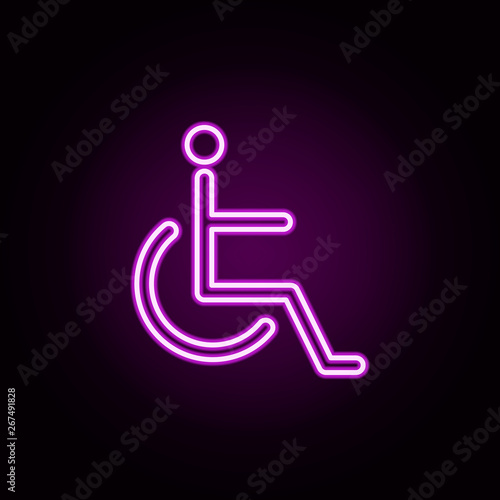 disabled sign neon icon. Elements of Minimal universal theme set. Simple icon for websites, web design, mobile app, info graphics