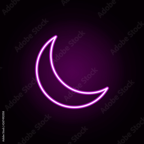 sleep moon neon icon. Elements of Minimal universal theme set. Simple icon for websites, web design, mobile app, info graphics