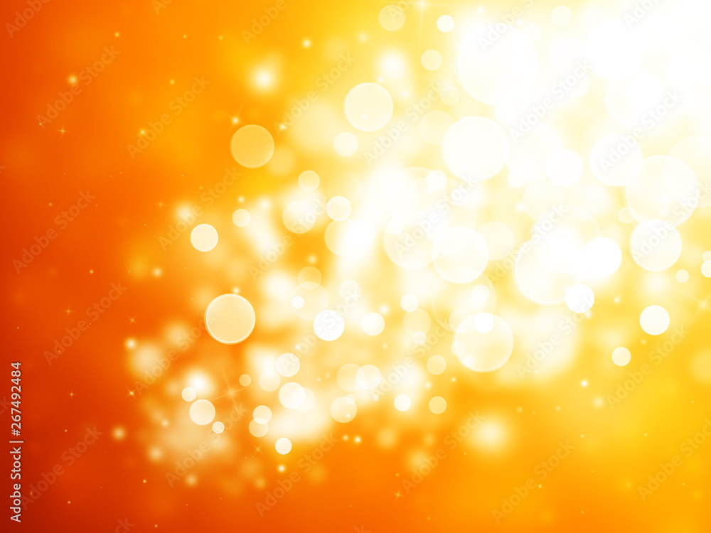 Gold sparkle rays lights with bokeh elegant abstract background. Dust sparks background.