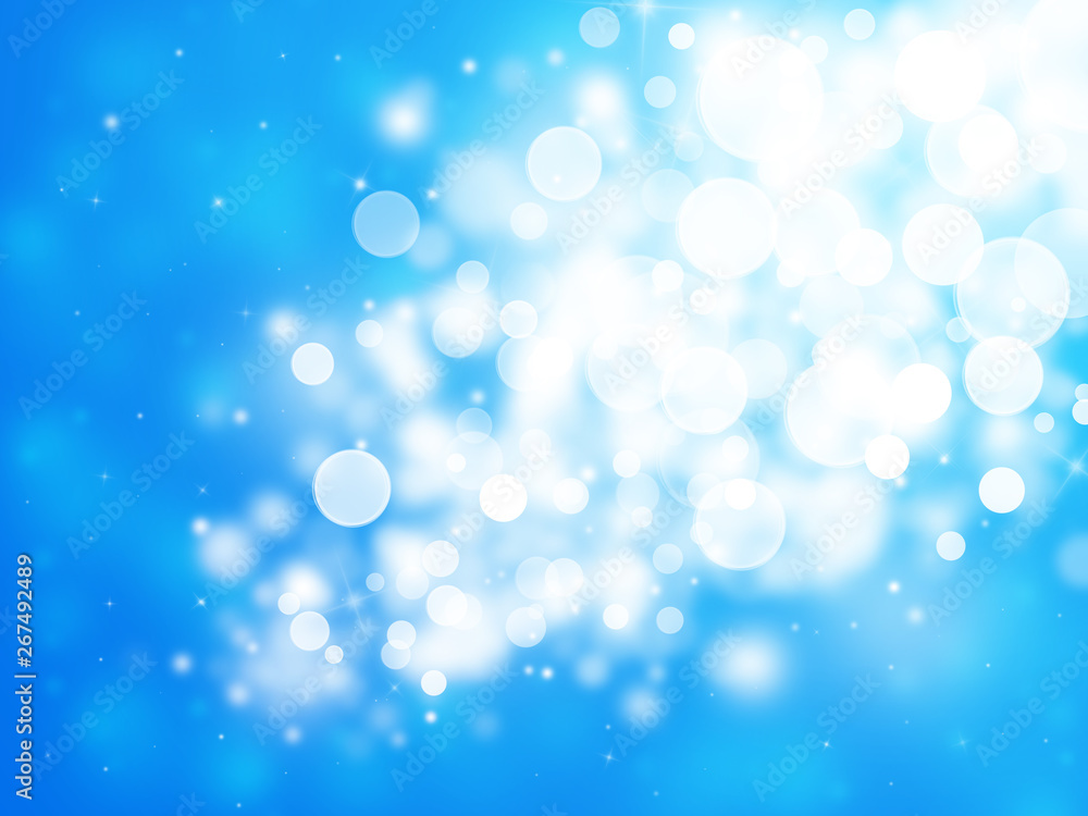 Blue sparkle rays lights with bokeh elegant abstract background. Dust sparks background.