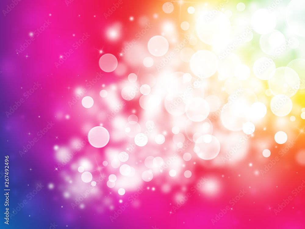 Colorful sparkle rays lights with bokeh elegant abstract background. Dust sparks background.