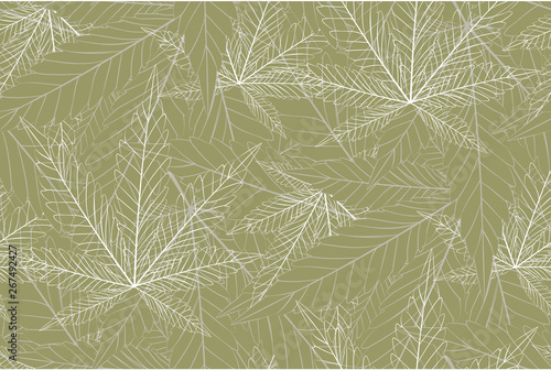 Canaabis or marijuana leaves pattern seamless golden foil..