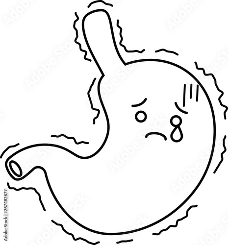 Illustration of a cute stomach outline