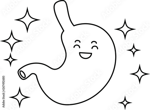 Illustration of a cute stomach outline