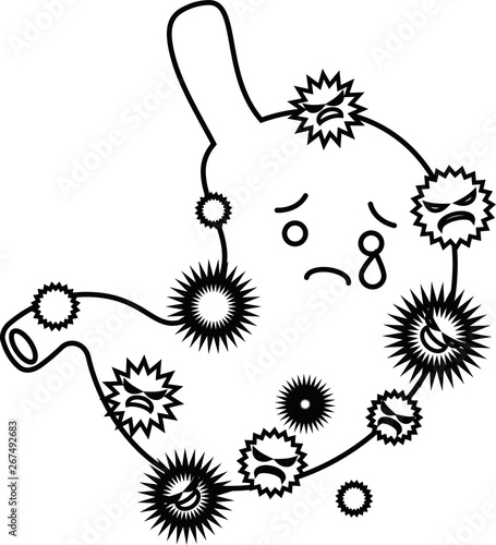 Illustration of a cute stomach outline