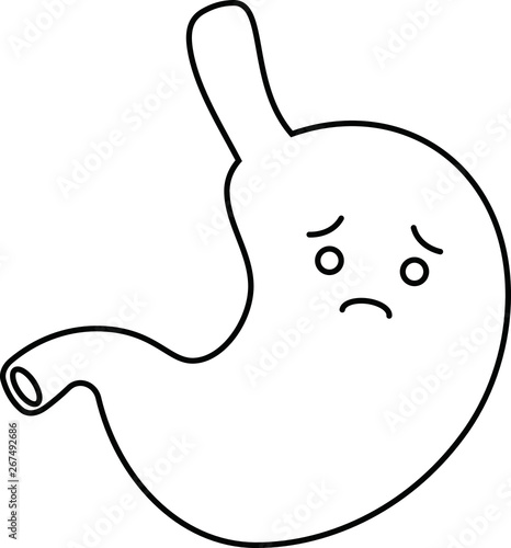 Illustration of a cute stomach outline