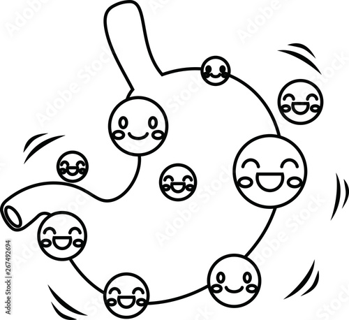 Illustration of a cute stomach outline