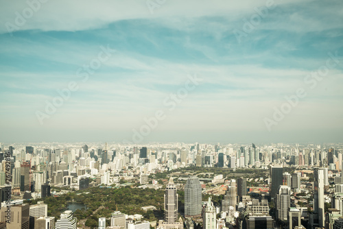 Beautiful cityscape with architecture and building in Bangkok Thailand