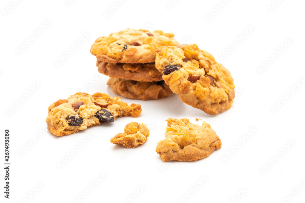 homemade cookies with cornflake raisin and almonds homemade cookies with cornflake raisin and almonds