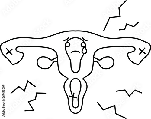 Illustration of a cute uterus outline