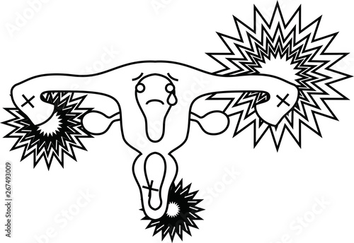 Illustration of a cute uterus outline