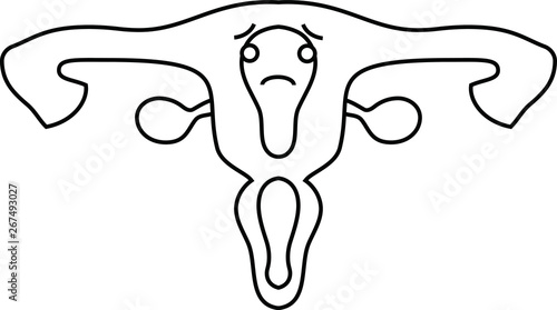Illustration of a cute uterus outline