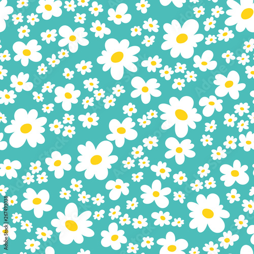 Abstract pretty flower seamless pattern