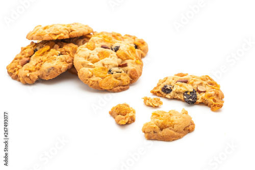 homemade cookies with cornflake raisin and almonds © topntp